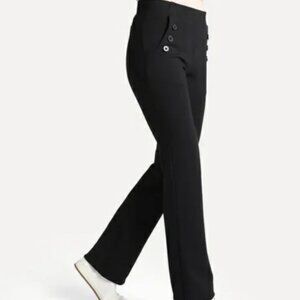 Betabrand Flat front Black Triple Button Pocket Slacks XXL TALL